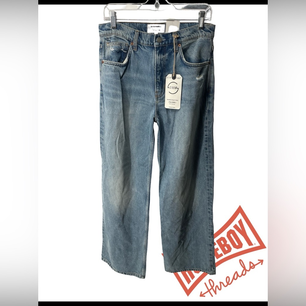 Reformation Men's Straight Blue Jeans